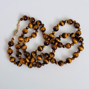 Vintage Tiger’s Eye Beaded Necklace – Excellent Condition
